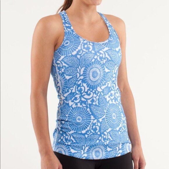 LULULEMON Cool Racerback Tank Beachy Floral W1213S - Picture 1 of 6